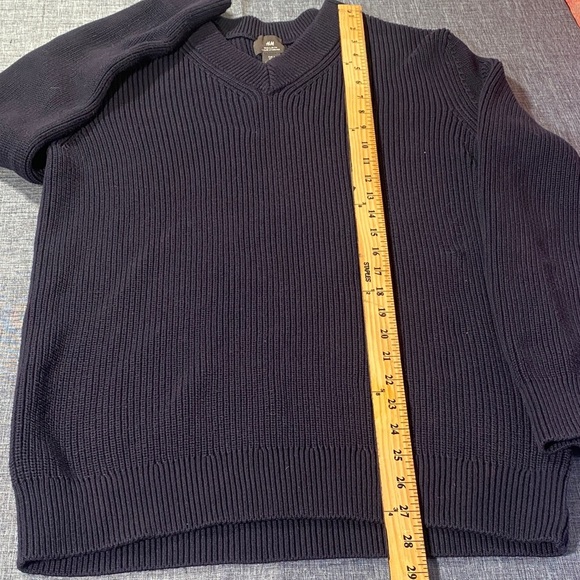 H&M Men’s Navy Blue V-Neck Sweater Size Small Regular Fit Cotton Blend - Picture 8 of 9